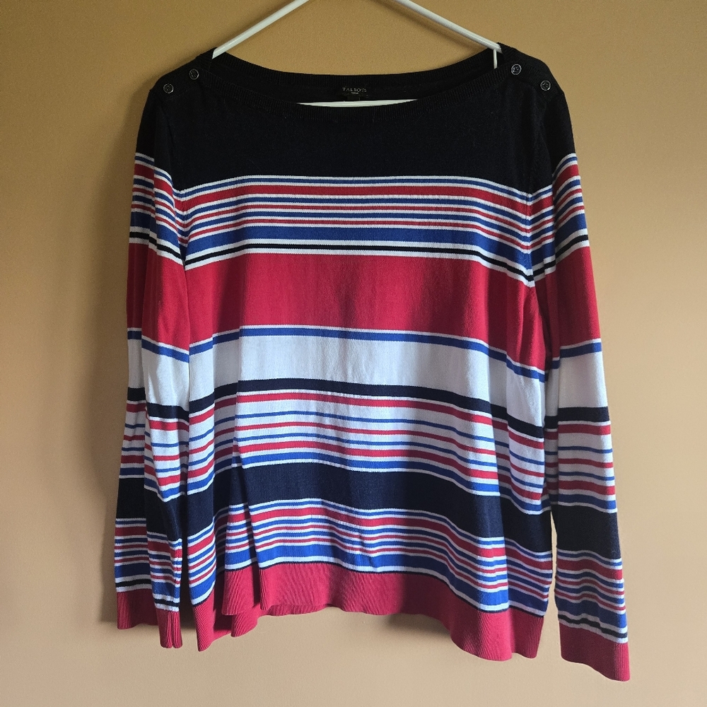 Talbots Multicolor Striped Top PTP=24"